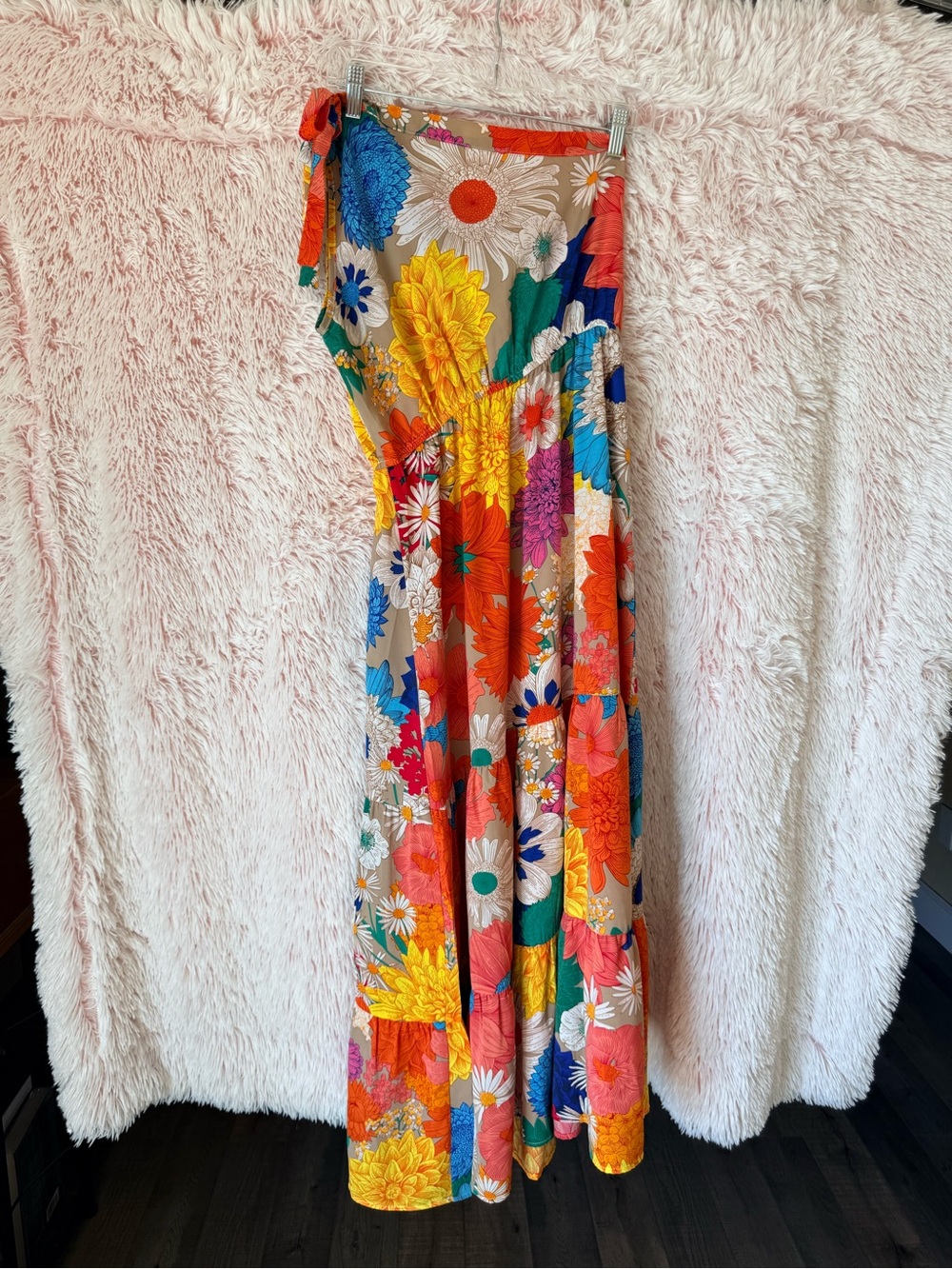 One-Shoulder Floral Maxi Dress in Multicolor